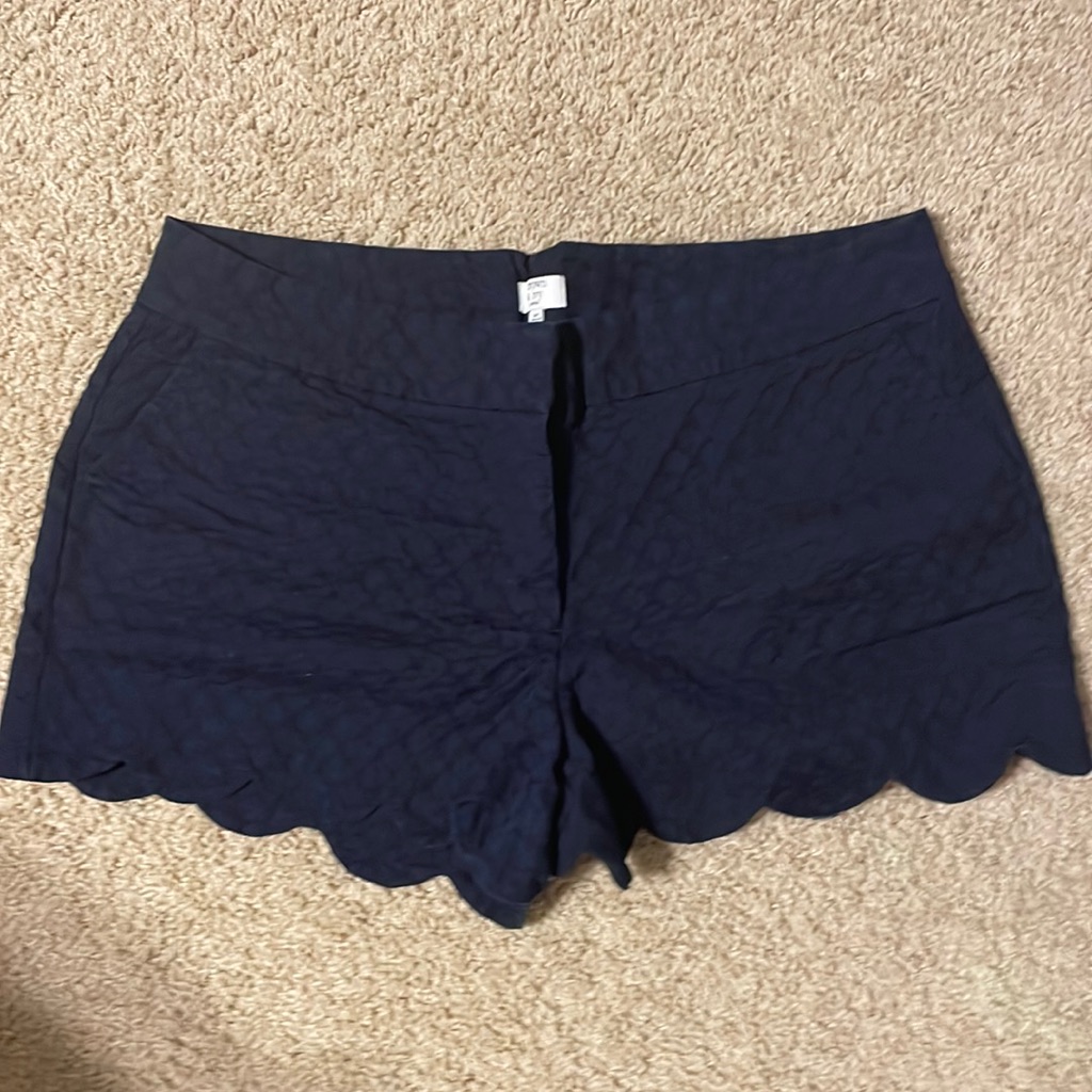 Crown  Ivy Navy Blue Scallop Shorts